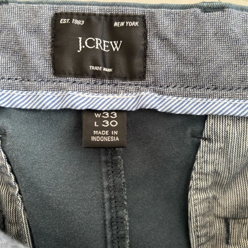 J. Crew 484 Slim Fit Chino Tech Pants Men's 33x30 Green Casual Preppy- See Desc